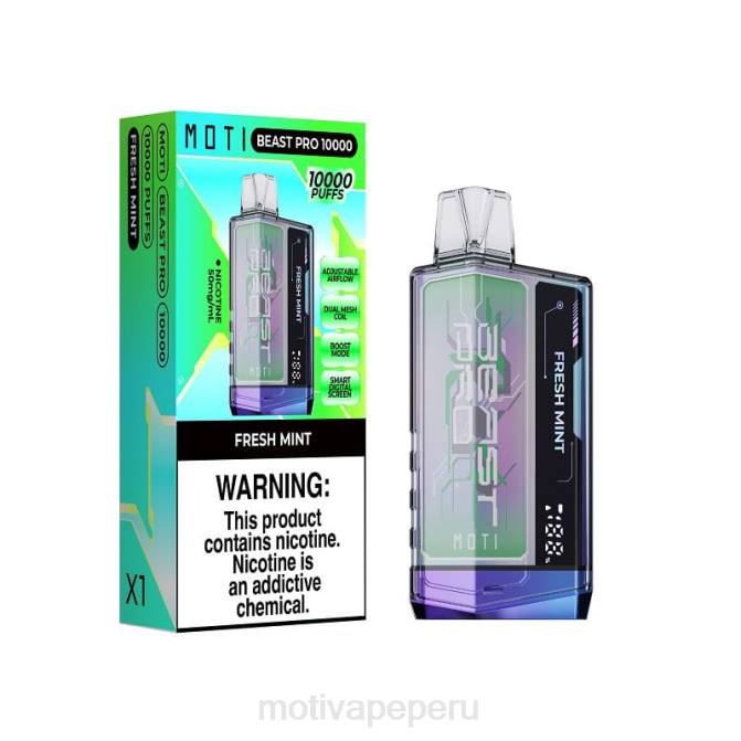 48LN44 MOTI Beast Pro vaporizador desechable (5%, 10000 inhalaciones) menta fresca | MOTI vape desechable Peru