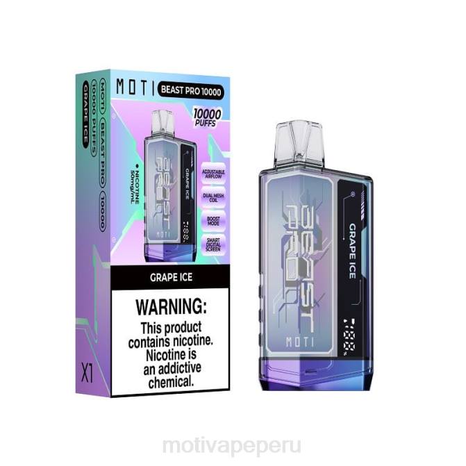 48LN45 MOTI Beast Pro vaporizador desechable (5%, 10000 inhalaciones) hielo de uva | MOTI vape amazon