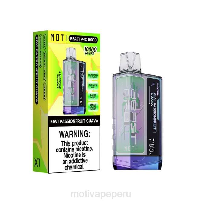 48LN46 MOTI Beast Pro vaporizador desechable (5%, 10000 inhalaciones) kiwi maracuyá guayaba | MOTI vape recargable Peru
