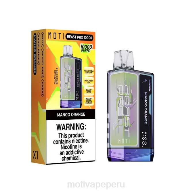 48LN47 MOTI Beast Pro vaporizador desechable (5%, 10000 inhalaciones) mango naranja | MOTI precio Peru