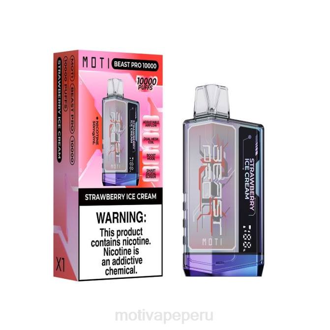 48LN50 MOTI Beast Pro vaporizador desechable (5%, 10000 inhalaciones) helado de fresa | MOTI vape refill
