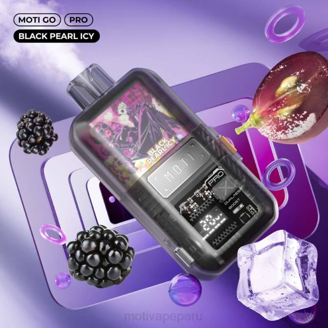 48LN12 MOTI Go Pro vaporizador desechable (5%, 12000 inhalaciones) perla negra helada | MOTI vape Lima