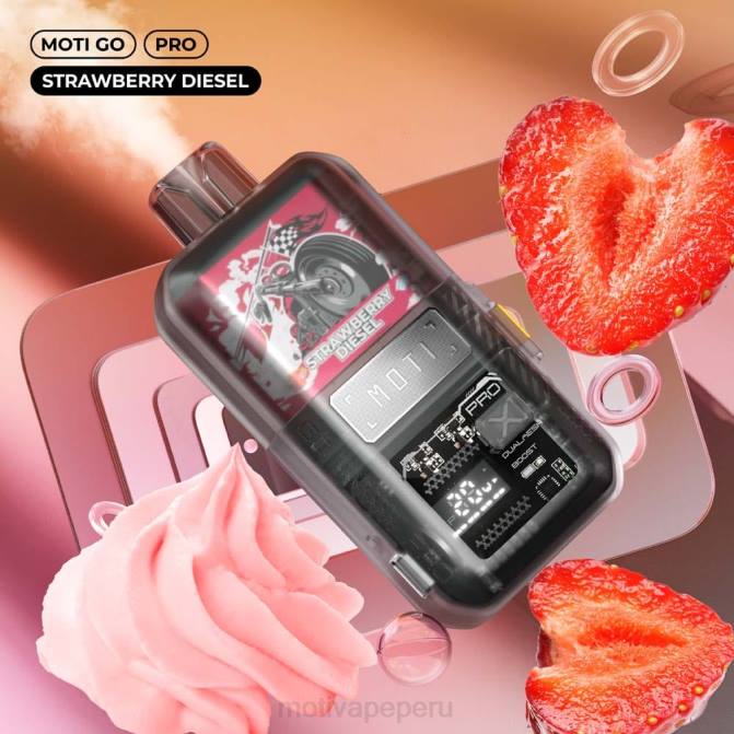 48LN21 MOTI Go Pro vaporizador desechable (5%, 12000 inhalaciones) diésel de fresa | MOTI vape Peru