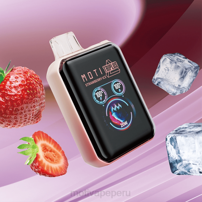 48LN9 MOTI Triplus Vape desechable de 20k (5%, 20000 inhalaciones) hielo de fresa | MOTI vape review